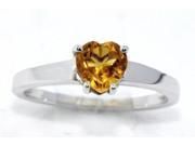1 Ct Citrine Heart Ring .925 Sterling Silver Rhodium Finish [Jewelry]