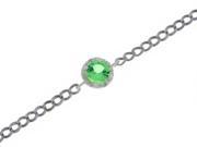 1 Ct Green Sapphire Diamond Round Bracelet .925 Sterling Silver