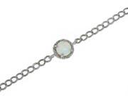 Opal Diamond Round Bracelet .925 Sterling Silver