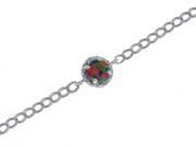 Black Opal Diamond Round Bracelet .925 Sterling Silver