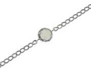 Natural Opal Diamond Round Bracelet .925 Sterling Silver