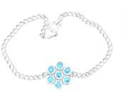1.75 Ct Blue Topaz Bezel Bracelet .925 Sterling Silver Rhodium Finish [Jewelry]