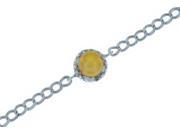 Yellow Pearl Diamond Bracelet .925 Sterling Silver