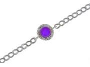 Fuchsia Pearl Diamond Bracelet .925 Sterling Silver