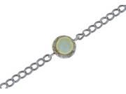 Green Pearl Diamond Bracelet .925 Sterling Silver