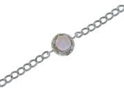 Pink Pearl Diamond Bracelet .925 Sterling Silver