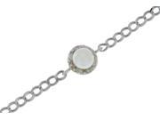 White Pearl Diamond Bracelet .925 Sterling Silver