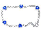 5 Ct Tanzanite Heart Bezel Bracelet .925 Sterling Silver