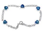 5 Ct Blue Mystic Topaz Heart Bezel Bracelet .925 Sterling Silver