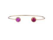 Pink Sapphire Ruby Diamond Bangle Round Bracelet 14Kt Rose Gold Plated Over .925 Sterling Silver