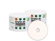 100 Pack Smartbuy 16X DVD R 4.7GB 120Min White Thermal Hub Printable Blank Media Recordable Disc