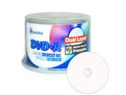 50 Pack Smartbuy 8X DVD R DL 8.5GB Dual Layer White Inkjet Hub Printable Blank Media Recordable Disc