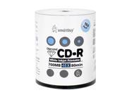 Smartbuy CD R 48X 700MB 80Min White Inket Hub Printable w Diamond True Silver Bottom Blank Data Recordable Disc 100 Packs