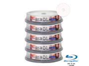 Smartbuy 6X BD R DL 50GB Dual Layer White Inkjet Hub Printable Video Audio Photo Data Recordable Disc 50 Packs