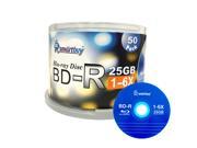 50 Pack Smartbuy 6X BD R 25GB Logo Top Blank Media Recordable Disc