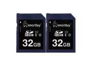Smartbuy SDHC Class 10 Flash Memory Card SD HC C10 Ultra U1 UHS I HD Fast Speed for Camera 32GB 2 Packs