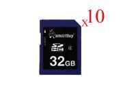 Smartbuy SDHC Class 4 Flash Memory Card SD HC Secure Digital C4 Fast Speed for Camera 32GB 10 Packs