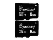 Smartbuy Micro SDHC Class 4 TF Flash Memory Card SD HC C4 Fast Speed for Camera Mobile Phone Tab GPS MP3 TV 8GB 2 Packs