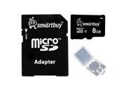 Smartbuy 8GB Micro SDHC Class 4 TF Flash Memory Card SD HC C4 For Camera Mobile Phone Tab GPS MP3 TV Adapter Mini Case