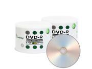 100 Pack Smartbuy 16X DVD R 4.7GB 120Min Silver Inkjet Hub Printable Blank Media Recordable Disc
