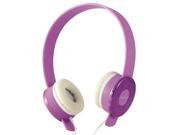 Cliptec Purple Urban Candy Muisc Stereo Multimedia Wired Volume Control Headset Earphone On Ear Headphone w Micphone 3.5mm Audio Jack