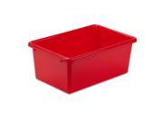 small plastic bin red