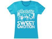 Aerosmith Sweet Emotion Girls Jr Tissue Tee Small Turquoise