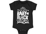 Johnny Cash Baby Boys Baby In Black Bodysuit 3 6 Months Black
