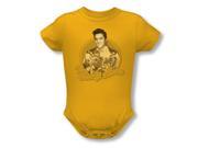 Elvis Presley Baby Boys Teddy Bear Bodysuit 0 6 Months Gold