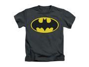 Batman Little Boys Classic Bat Logo Childrens T shirt 4 Charcoal