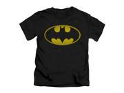 Batman Little Boys Washed Bat Logo Childrens T shirt 4 Black