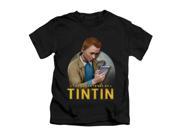 Tintin Little Boys Looking For Answers Childrens T shirt 4 Black