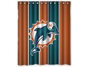 Miami Dolphins 01 Pattern Polyester Fabric Shower Curtain 60 By 72