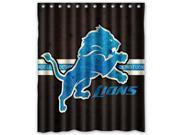 Detroit Lions 01 Pattern Polyester Fabric Shower Curtain 60 By 72