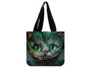Cheshire Cat alice in wonderland Custom Cotton Canvas Cool Shopping Tote Bag Fashionable Shopping