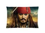 Pirates of the Caribbean Actor Johnny Depp Two Sides Printed for 20 X 30 Zippered Pillow Case Cover