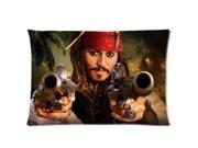 Pirates of the Caribbean Actor Johnny Depp Rectangle Two Sides Printed for 20 X 30 Zippered Pillow Case Cover