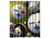 Pittsburgh Steelers 06 Pattern Polyester Fabric Shower Curtain 60 By 72