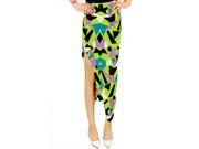 Women s Ladies Sexy Irregular Geometric Patterns Printed Hight Waist Split Skirts