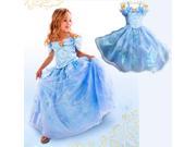 2015 Movie Cinderella Kids Party Dresses Cosplay Costume Fair Tale Girl Princess fancy Dress children clothing