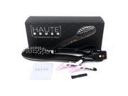 Haute TM Hair Straightener Quick Style Ceramic Rebonding Scalp Massager Brush with ALCI Approved U.S Plug Matte Black