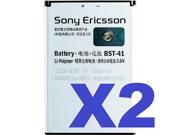 2 FOR 1 SONY ERICSSON OEM BST 41 Cell Battery for XPeria R800 Play 4G X1 X10