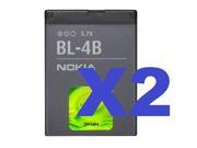 2x Nokia BL 4B OEM Battery 2660 2605 2760 6111 7500 7373 2600 Mirage 7510 N76