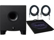 Yamaha HS8S 8 Powered Subwoofer w Isolation Platform and 2 XLR Cables