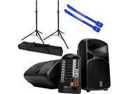 Yamaha STAGEPAS 600i 680 Watt Portable PA System Speakers Mixer w Stands Bag Cable Ties