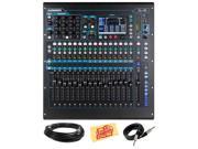 Allen Heath Zed QU 16 16 Channel Digital Mixer with 16 Mic Line Preamps 12 Mix Outputs and Motorized Faders Bundle with Mic Cable Instrument Cable and Pol