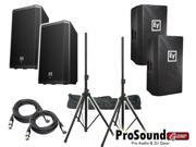 Electro Voice ZLX 12P 12 2 Way Powered Loudspeaker 2 ZLX12P Cover 2 Xlr to Xlr Cables 20ft ea Pair Speaker Stand w Bag ProSoundGear Authorized