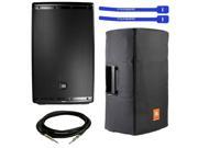 JBL EON615 Powered 15 2 Way System Speaker w Padded Cover XLR Cable Cable Ties