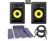 KRK RP8G3 NA Rokit 8 Generation 3 Powered Studio Monitor Free Talent Insolation PAD and PSC XLR Cables