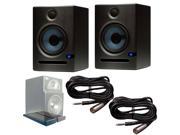 PreSonus Eris E5 Pair Active Monitors with Primacoustic IsoPlane Isolation Pads TRS to XLR M Cables
